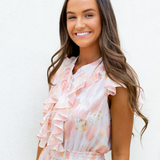 Astrid Ruffle Mini Dress - Honeysuckle - Pink Peach Boutique