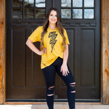Stay Wild Lightning Bolt Mustard Shirt - Pink Peach Boutique