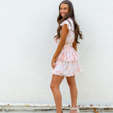 Astrid Ruffle Mini Dress - Honeysuckle - Pink Peach Boutique