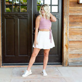 Ruffled Mini Skirt - Cream - Pink Peach Boutique