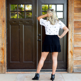 Black Ruffled Mini Skirt - Pink Peach Boutique