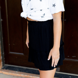 Black Ruffled Mini Skirt - Pink Peach Boutique