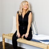 Shoulder Padded Jogger Jumper - Black - Pink Peach Boutique