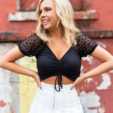 Stars Go Dim Crop Top - Black - Pink Peach Boutique