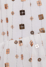 White Sequin Chiffon Shorts - Pink Peach Boutique