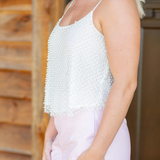 Pearl Embellished Cami - Pink Peach Boutique