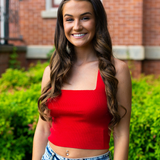 Ribbed Criss Cross Crop Top - Pink Peach Boutique