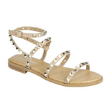Forever Summer Studded Sandal - Taupe - Pink Peach Boutique