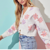 Flowers In Bloom Knit Cardigan - Pink Peach Boutique