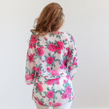 Floral Kimono Jacket - Fuchsia - Pink Peach Boutique
