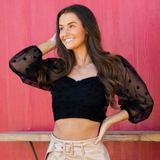 Beckoning Black Corset Crop Top - Pink Peach Boutique
