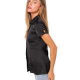 Cap Sleeve Fit & Flare Shirt - Black - Shop Amour Boutique