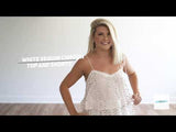 White Sequin Chiffon Top