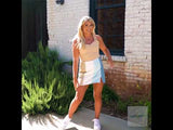 Something To Talk About Color Block Mini Skirt - Blue