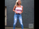Pink Ruffle Tank Top