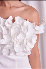 White off shoulder dress bride - Pink Peach Boutique