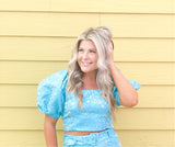 Blue Floral Top - Shop Amour Boutique