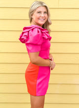 Pink Ruffle One Shoulder Top - Shop Amour Boutique