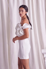 White off shoulder dress bride - Pink Peach Boutique