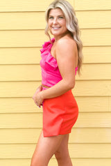 Pink Color Block Skort - Shop Amour Boutique