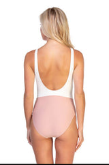 Color Block One Piece  Tan and Cream - Shop Amour Boutique