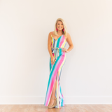 Brighter Days Striped Jumpsuit - Pink Peach Boutique