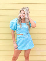 Blue Floral Top - Shop Amour Boutique