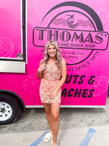 crochet floral halter top and matching skirt set bathing suit cover up summer matching set - Pink Peach Boutique