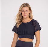 mono b black mesh crop top