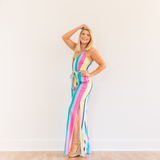 Brighter Days Striped Jumpsuit - Pink Peach Boutique