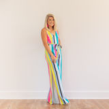 Brighter Days Striped Jumpsuit - Pink Peach Boutique