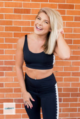 Mono B Black Sports Bra - Pink Peach Boutique