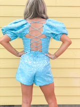 Blue Floral Top - Shop Amour Boutique