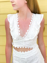 Embroidered Criss Cross Back Top - Shop Amour Boutique