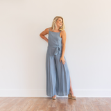 Slit Leg Jumpsuit - Pink Peach Boutique