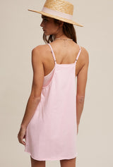 Sporty Mini Romper Dress - Pink and Aqua - Shop Amour Boutique