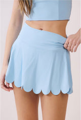 Scalloped Tennis Skort - Blue