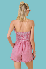 Red Gingham Bow Romper