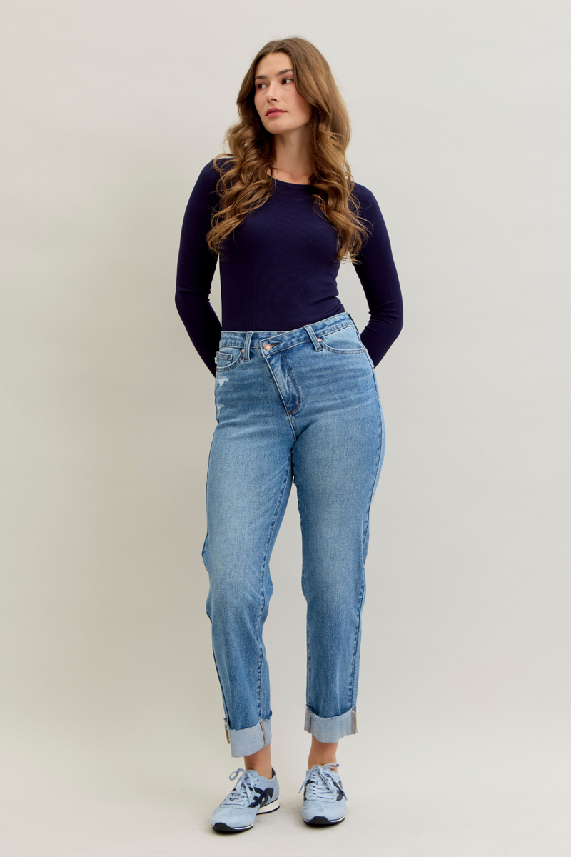 Judy Blue Criss-Cross High Waisted Jeans