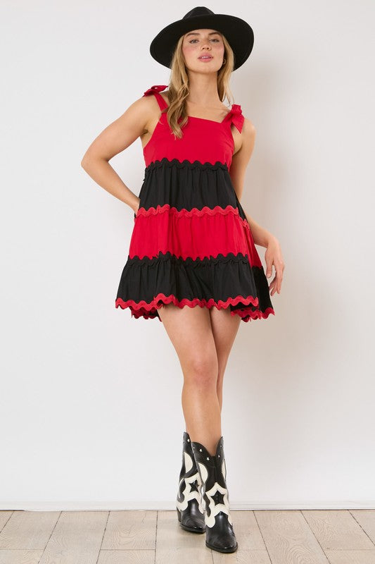 Red and Black Game Day Dress Medium