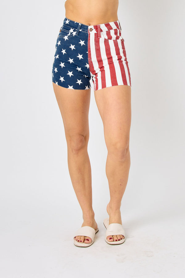 Judy Blue Stars and Stripes Shorts - Shop Amour Boutique