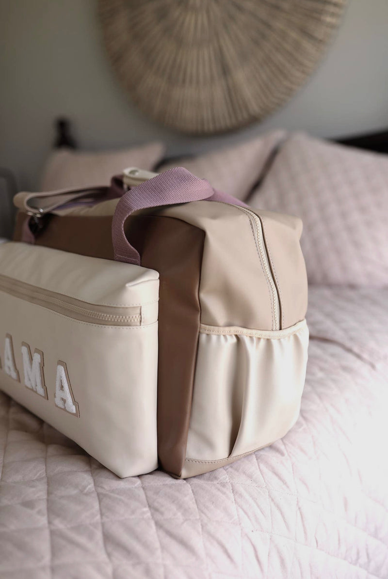 Mama Patch Duffle Bag - Lavendar Latte - Shop Amour Boutique