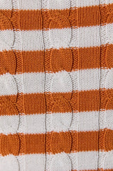 Collared Orange Stripe Crop Sweater