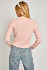 Satin Bow Detail Sweater Top - Shop Amour Boutique