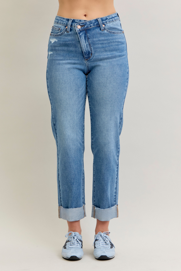 Judy Blue Criss-Cross High Waisted Jeans