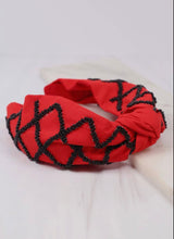 Defense Beaded  Headband - Red Black - Shop Amour Boutique
