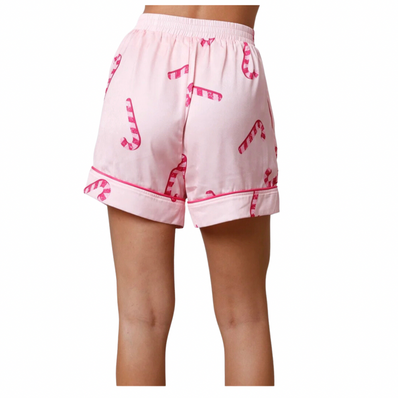 PAJAMA SHORTS in Candy Canes