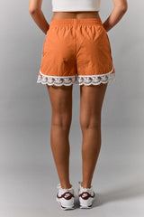 Lace Trim Game Day Shorts