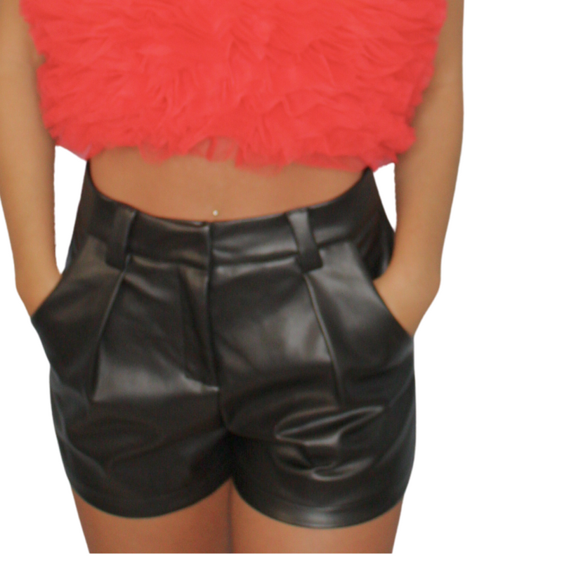 Black PU Leather Shorts - Shop Amour Boutique