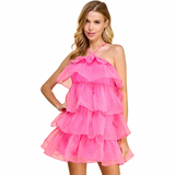 Barbie Pink Ruffle Tiered Dress - Shop Amour Boutique